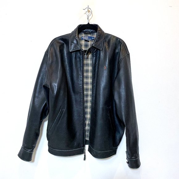 LEATHER VINTAGE POLO BY RALPH LAUREN LEATHER BOMBER - Picture 1 of 8